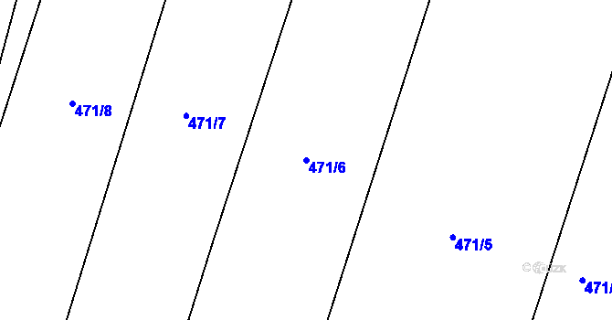 Parcela st. 471/6 v KÚ Mnětice, Katastrální mapa