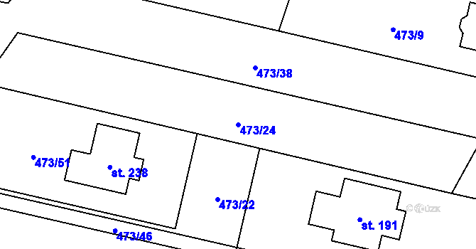 Parcela st. 473/24 v KÚ Mnětice, Katastrální mapa