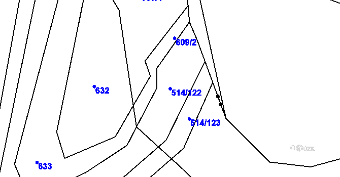 Parcela st. 514/122 v KÚ Mnětice, Katastrální mapa