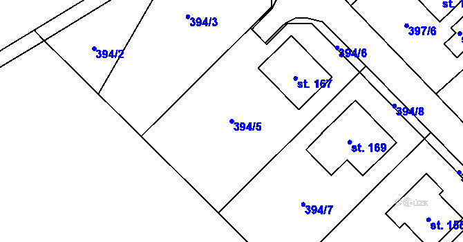 Parcela st. 394/5 v KÚ Staročernsko, Katastrální mapa