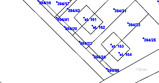 Parcela st. 394/22 v KÚ Staročernsko, Katastrální mapa