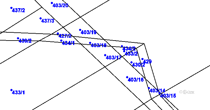 Parcela st. 403/17 v KÚ Staročernsko, Katastrální mapa