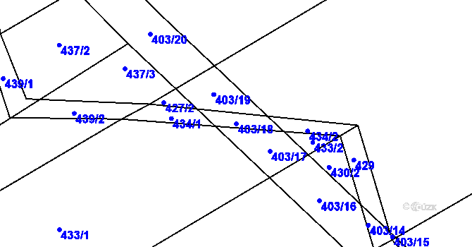 Parcela st. 403/18 v KÚ Staročernsko, Katastrální mapa