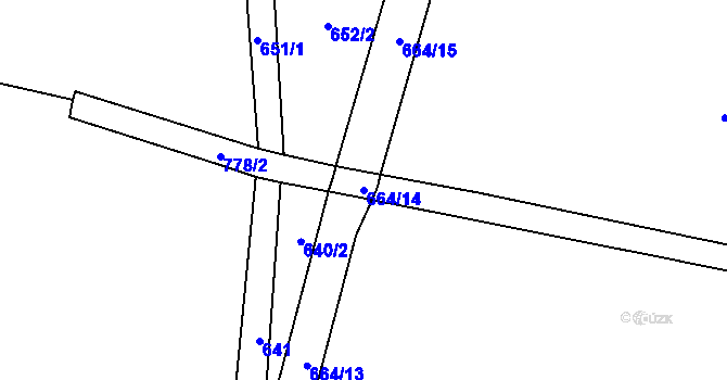 Parcela st. 664/14 v KÚ Staročernsko, Katastrální mapa