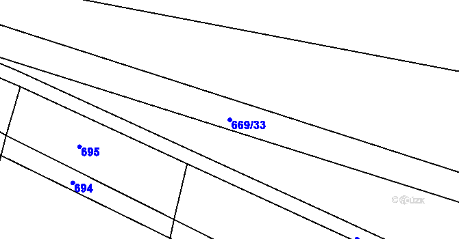 Parcela st. 669/33 v KÚ Staročernsko, Katastrální mapa