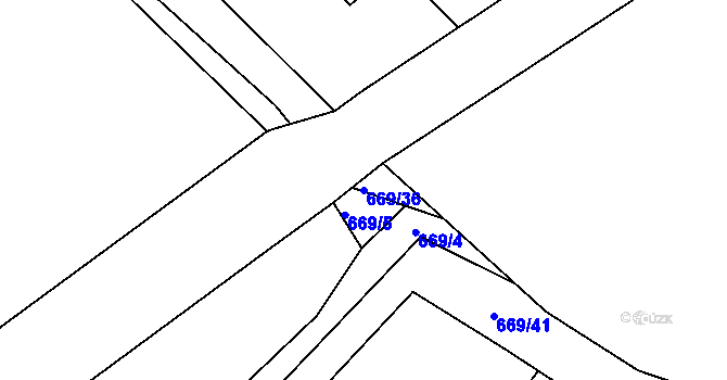 Parcela st. 669/36 v KÚ Staročernsko, Katastrální mapa