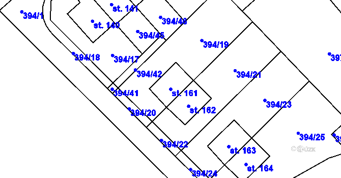 Parcela st. 161 v KÚ Staročernsko, Katastrální mapa