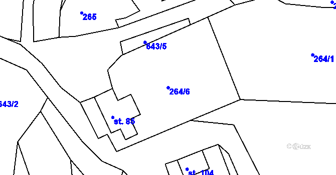 Parcela st. 264/6 v KÚ Černava, Katastrální mapa