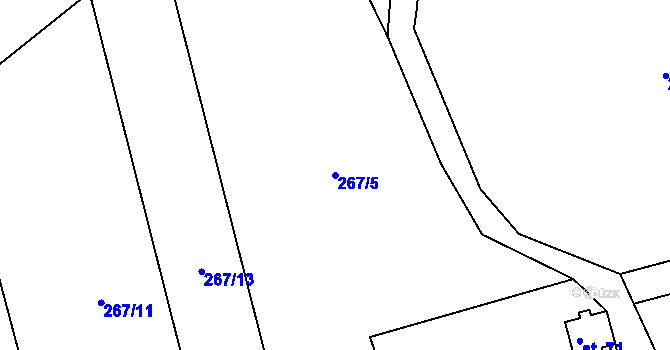 Parcela st. 267/5 v KÚ Černava, Katastrální mapa