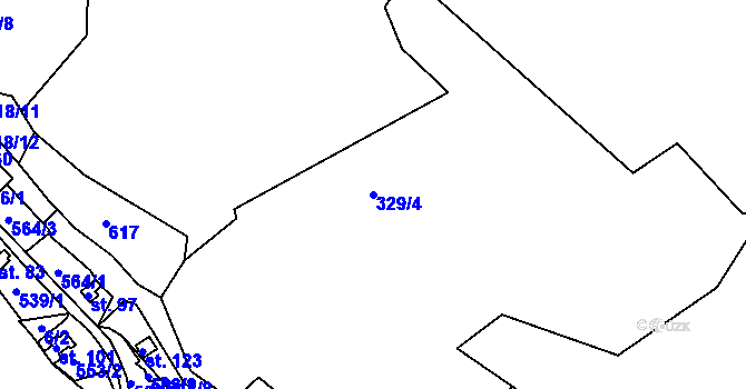 Parcela st. 329/4 v KÚ Černava, Katastrální mapa