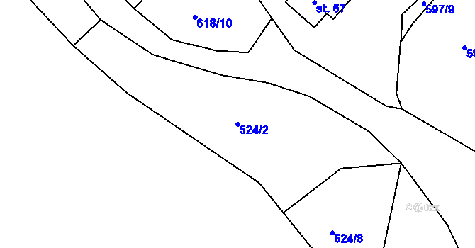 Parcela st. 524/2 v KÚ Černava, Katastrální mapa