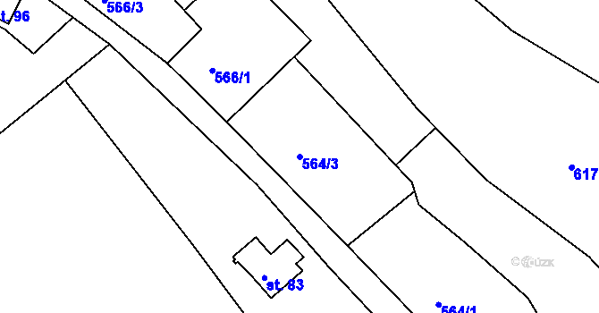 Parcela st. 564/3 v KÚ Černava, Katastrální mapa