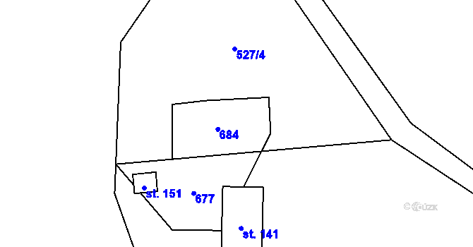 Parcela st. 5/2 v KÚ Černava, Katastrální mapa