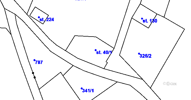 Parcela st. 40/1 v KÚ Rájec u Černavy, Katastrální mapa