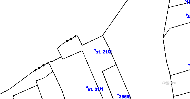 Parcela st. 21/2 v KÚ Černčice u Loun, Katastrální mapa