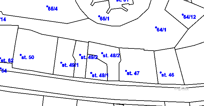 Parcela st. 48/2 v KÚ Černčice u Loun, Katastrální mapa