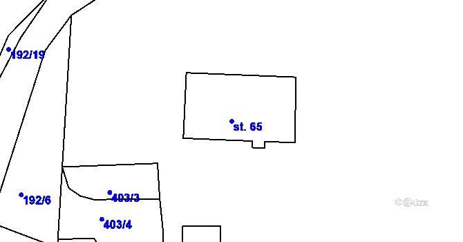 Parcela st. 65 v KÚ Černčice u Loun, Katastrální mapa
