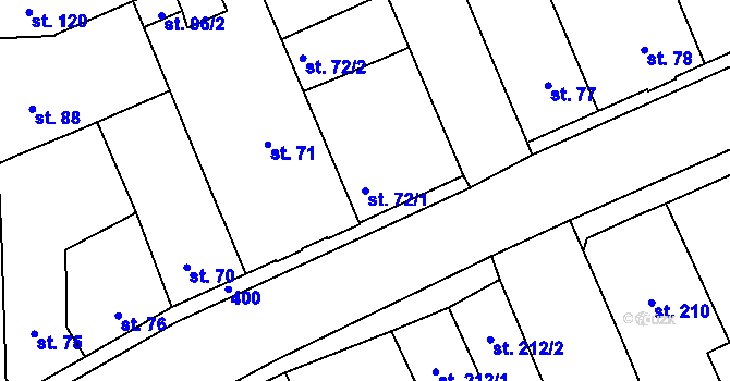 Parcela st. 72/1 v KÚ Černčice u Loun, Katastrální mapa