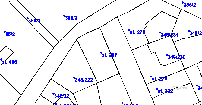 Parcela st. 267 v KÚ Černčice u Loun, Katastrální mapa