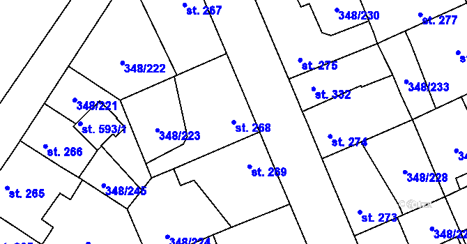 Parcela st. 268 v KÚ Černčice u Loun, Katastrální mapa