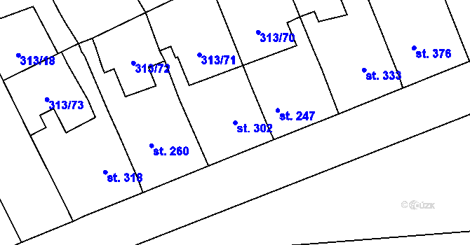 Parcela st. 302 v KÚ Černčice u Loun, Katastrální mapa