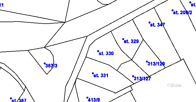 Parcela st. 330 v KÚ Černčice u Loun, Katastrální mapa