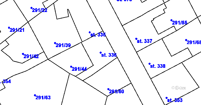 Parcela st. 336 v KÚ Černčice u Loun, Katastrální mapa