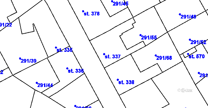 Parcela st. 337 v KÚ Černčice u Loun, Katastrální mapa