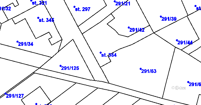 Parcela st. 354 v KÚ Černčice u Loun, Katastrální mapa