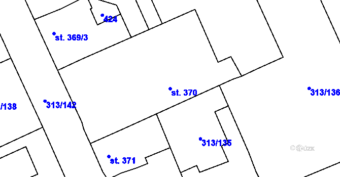 Parcela st. 370 v KÚ Černčice u Loun, Katastrální mapa