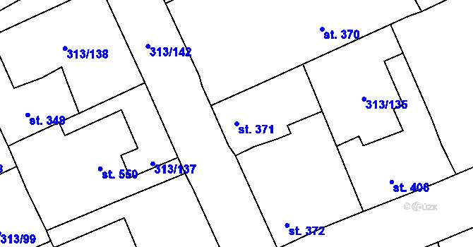 Parcela st. 371 v KÚ Černčice u Loun, Katastrální mapa