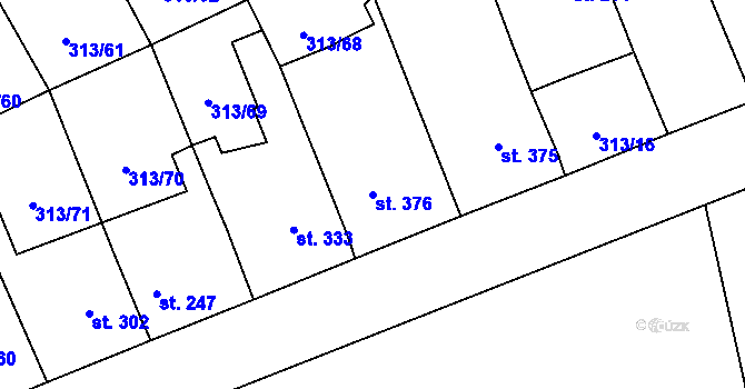 Parcela st. 376 v KÚ Černčice u Loun, Katastrální mapa