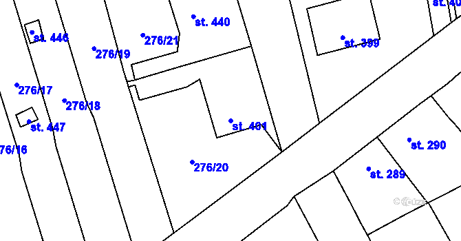 Parcela st. 401 v KÚ Černčice u Loun, Katastrální mapa
