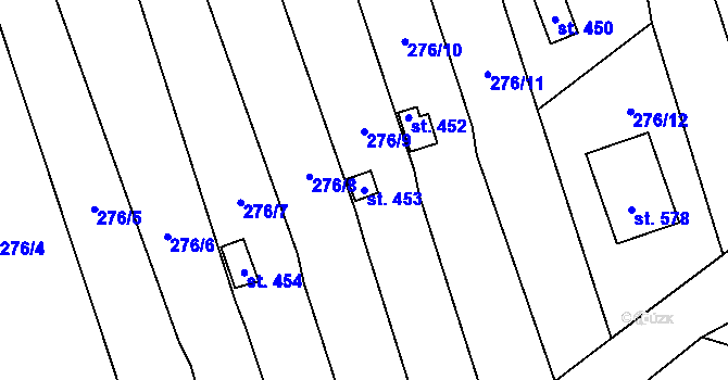 Parcela st. 453 v KÚ Černčice u Loun, Katastrální mapa