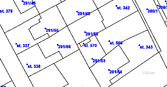 Parcela st. 570 v KÚ Černčice u Loun, Katastrální mapa
