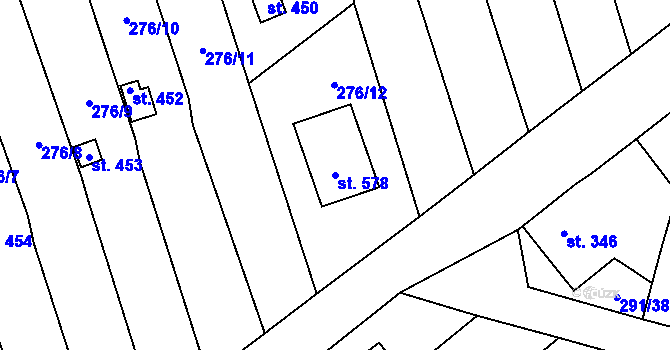 Parcela st. 578 v KÚ Černčice u Loun, Katastrální mapa