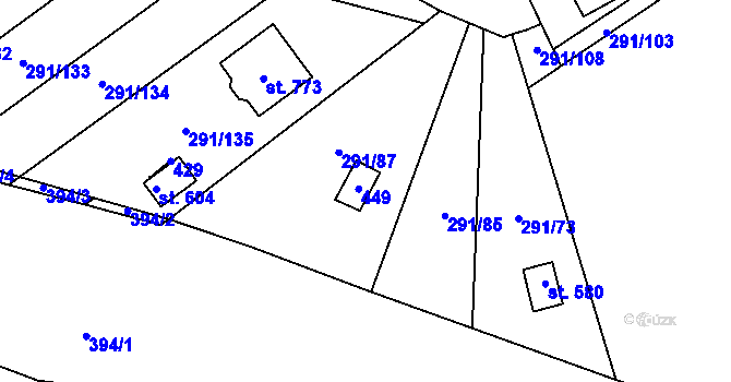 Parcela st. 579 v KÚ Černčice u Loun, Katastrální mapa