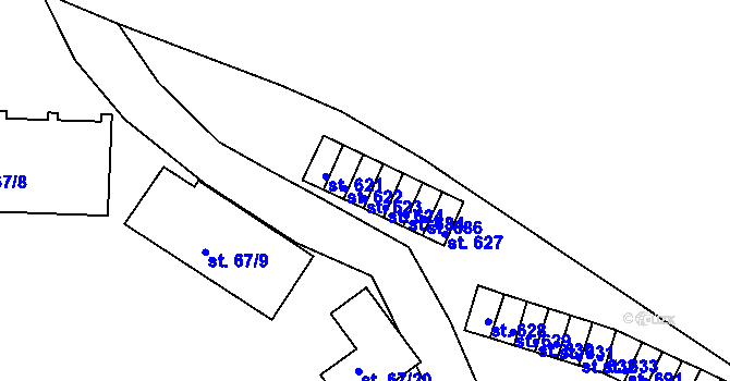 Parcela st. 623 v KÚ Černčice u Loun, Katastrální mapa