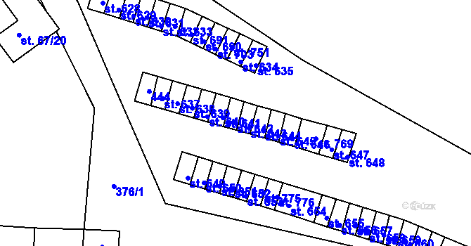 Parcela st. 642 v KÚ Černčice u Loun, Katastrální mapa