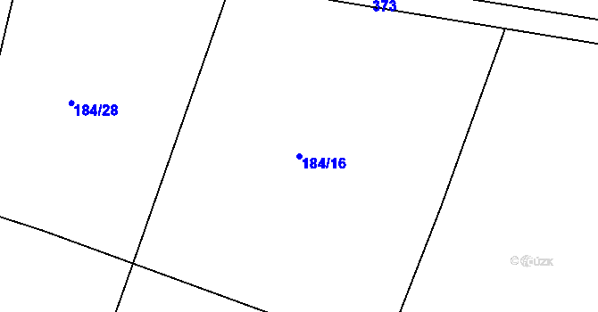 Parcela st. 184/16 v KÚ Černčice u Loun, Katastrální mapa