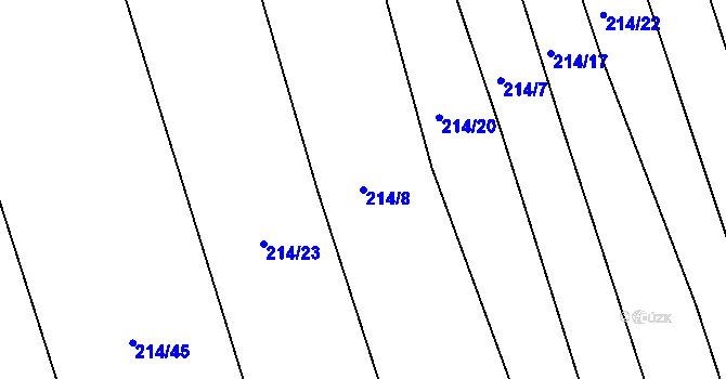 Parcela st. 214/8 v KÚ Černčice u Loun, Katastrální mapa