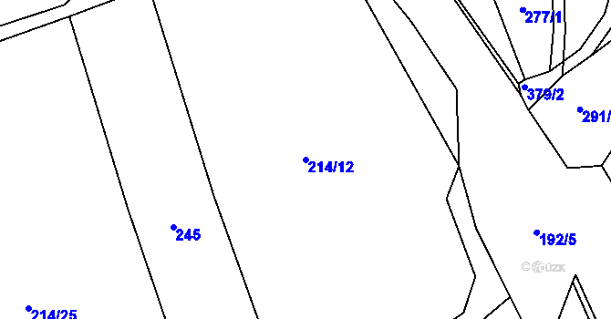 Parcela st. 214/12 v KÚ Černčice u Loun, Katastrální mapa