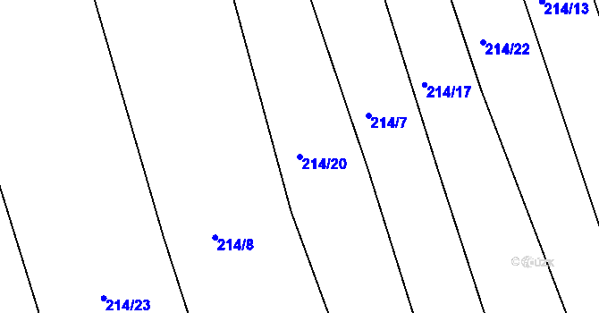Parcela st. 214/20 v KÚ Černčice u Loun, Katastrální mapa