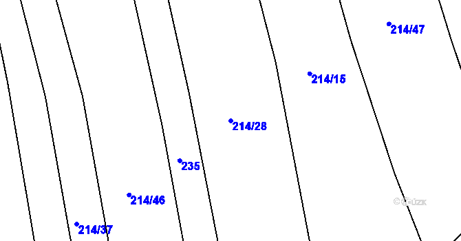 Parcela st. 214/28 v KÚ Černčice u Loun, Katastrální mapa