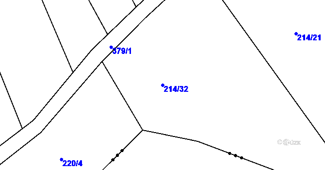 Parcela st. 214/32 v KÚ Černčice u Loun, Katastrální mapa