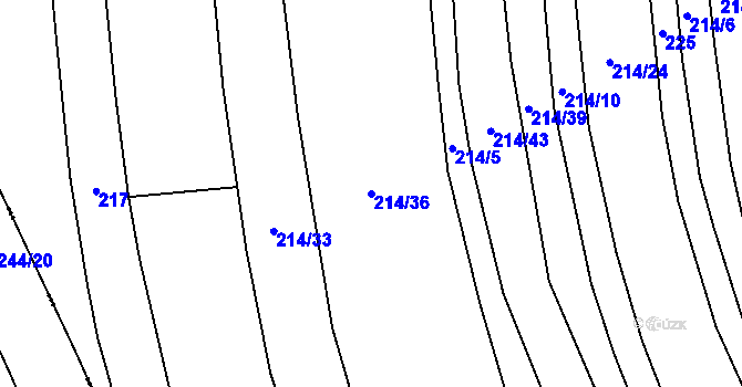 Parcela st. 214/36 v KÚ Černčice u Loun, Katastrální mapa