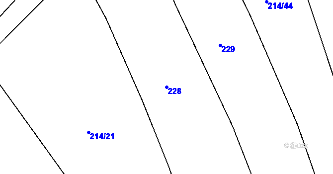 Parcela st. 228 v KÚ Černčice u Loun, Katastrální mapa