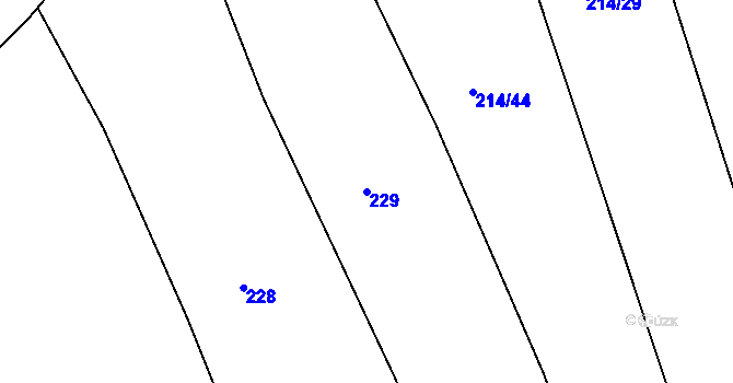 Parcela st. 229 v KÚ Černčice u Loun, Katastrální mapa