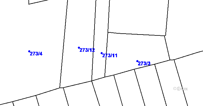 Parcela st. 273/11 v KÚ Černčice u Loun, Katastrální mapa