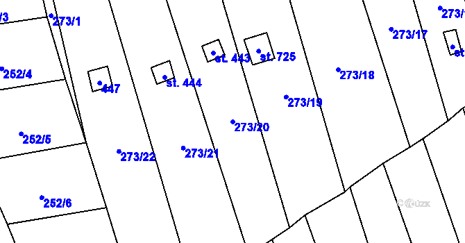 Parcela st. 273/20 v KÚ Černčice u Loun, Katastrální mapa